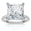 Bliss Diamond Certified 4 1/3ct Princess Cut Side Halo Engagement Ring 14k Gold/pt Lab Grown