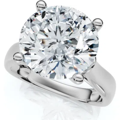 Bliss Diamond Certified 4 1/3ct Round Diamond Engagement Ring With Accents 14k Gold Lab Grown In Gray
