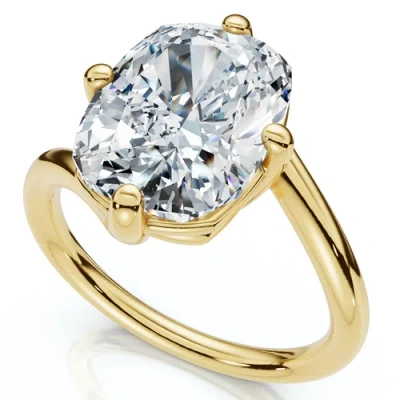 Bliss Diamond Certified 4ct Atelier Solitaire Diamond Engagement Ring 14k Gold Lab Grown