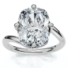Bliss Diamond Certified 4ct Atelier Solitaire Diamond Engagement Ring 14k Gold Lab Grown In Silver