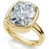 Bliss Diamond Certified 4ct Cushion Diamond Bezel Prong Engagement Ring 14k Gold Pt Lab Grown