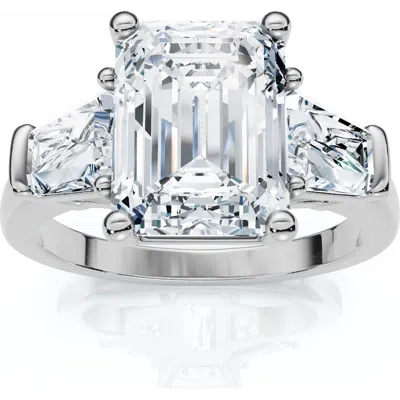 Bliss Diamond Certified 4ct Randi Emerald Diamond Engagement Ring 14k Gold Or Pt Lab Grown In Metallic