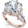 Bliss Diamond Certified 5 1/2ct Muse Cushion Diamond Engagement Ring 14k Gold Or Pt Lab Grown In Gold