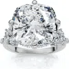 Bliss Diamond Certified 5 1/2ct Muse Cushion Diamond Engagement Ring 14k Gold Or Pt Lab Grown In Silver