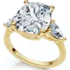 Bliss Diamond Certified 5 3/4ct Aria Cushion Diamond Engagement Ring 14k Gold Or Pt Lab Grown In Gold