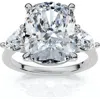 Bliss Diamond Certified 5 3/4ct Aria Cushion Diamond Engagement Ring 14k Gold Or Pt Lab Grown In Silver