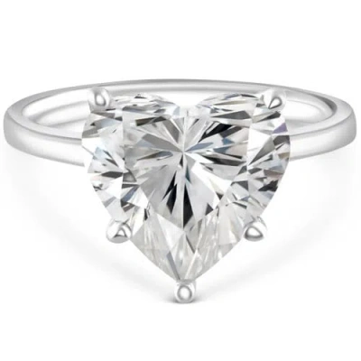 Bliss Diamond Certified 5.01ct Heart Shape Solitaire Diamond Engagement Ring 14k Gold In 14k White Gold