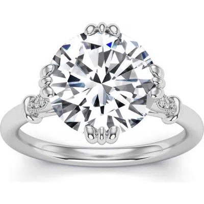 Bliss Diamond Certified 5.10ct Round Diamond 14k White Gold Engagement Ring Lab Grown