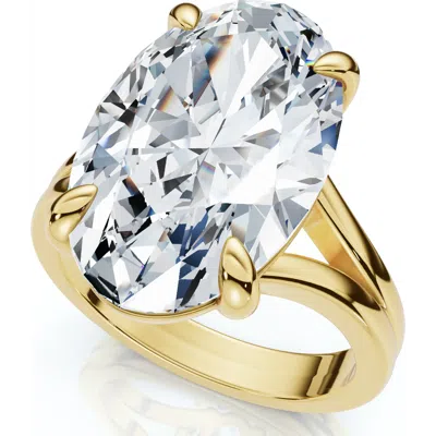 Bliss Diamond Certified 5ct Abner Oval Solitaire Diamond Engagement Ring 14k Gold Lab Grown