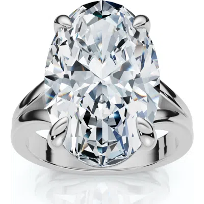 Bliss Diamond Certified 5ct Abner Oval Solitaire Diamond Engagement Ring 14k Gold Lab Grown In Silver