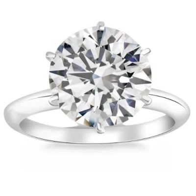 Bliss Diamond Certified 5ct Diamond Solitaire Engagement Ring 14k White Gold Lab Grown