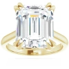 Bliss Diamond Certified 5ct Emerald Cut Diamond Designer Engagement Ring Lab Grown 14k Gold In 14k Yellow Gold
