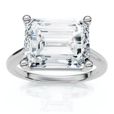 Bliss Diamond Certified 5ct Emerald Cut Lab Grown Diamond Solitaire Engagement Ring Gold Or Pt