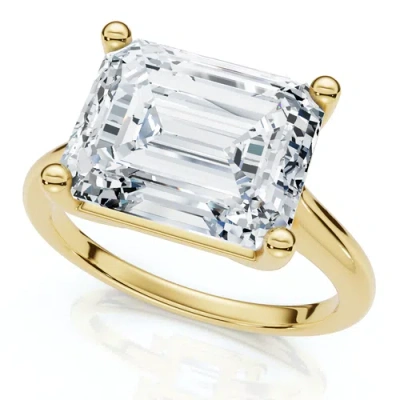 Bliss Diamond Certified 5ct Emerald Cut Lab Grown Diamond Solitaire Engagement Ring Gold Or Pt