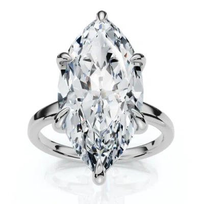 Bliss Diamond Certified 5ct Kelly Marquise Solitaire Engagement Ring 14k Gold Or Pt Lab Grown In Silver