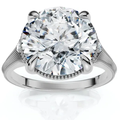 Bliss Diamond Certified 5ct Swift Diamond Engagement Ring 14k Gold Lab Grown In Metallic