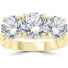 Bliss Diamond Certified 5ct Three Stone Diamond Engagement Anniversary Ring 14k Gold Lab Grown In 14k Yellow Gold