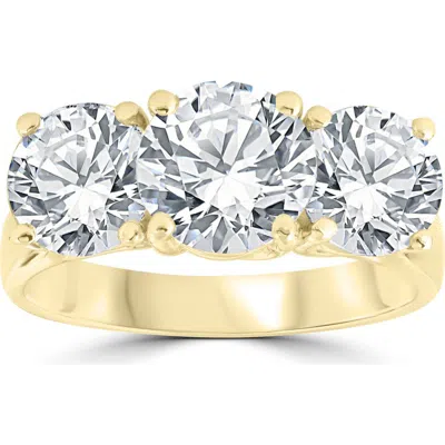 Bliss Diamond Certified 5ct Three Stone Diamond Engagement Anniversary Ring 14k Gold Lab Grown In 14k Yellow Gold