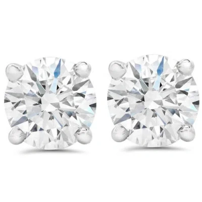 Bliss Diamond Certified 5ct Tw Diamond Studs Screw Backs 14k White Gold Lab Grown In Silver