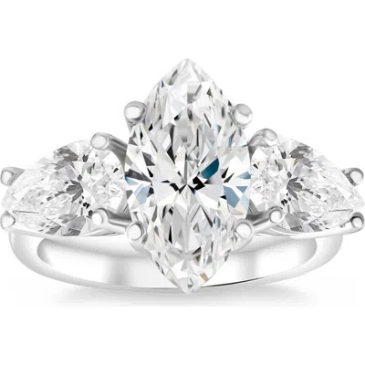 Bliss Diamond Certified 5ct Tw Marquise & Pear Three Stone Engagement Ring 14k Gold Lab Grown In 14k Yellow Gold