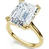 Bliss Diamond Certified 6ct Emerald Cut Diamond Solitaire Ring 14k Gold Lab Grown
