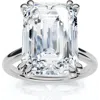 Bliss Diamond Certified 6ct Emerald Cut Diamond Solitaire Ring 14k Gold Lab Grown In Silver