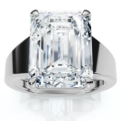Bliss Diamond Certified 6ct Emerald Cut Stephanie Diamond Engagement Ring 14k Gold Lab Grown In Metallic