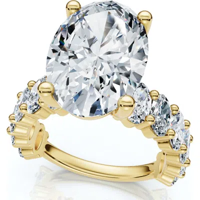 Bliss Diamond Certified 6ct Oval Diamond Engagement Ring 14k Gold Lab Grown