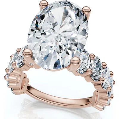Bliss Diamond Certified 6ct Oval Diamond Engagement Ring 14k Gold Lab Grown