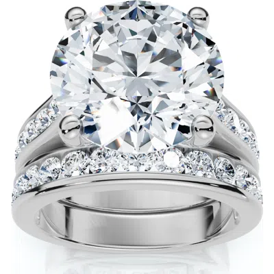 Bliss Diamond Certified 6ct Sharon Diamond Engagement Wedding Ring Set Gold Lab Grown In Metallic