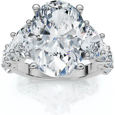 Bliss Diamond Certified 7 1/2ct Laura Diamond Engagement Ring (5ct Center) 14k Gold Lab Grown In Silver