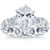Bliss Diamond Certified 7.56ct Pear Shape Diamond Eternity Engagement Ring 14k Gold Lab Grown In 14k White Gold
