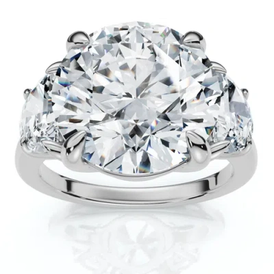 Bliss Diamond Certified 7ct Diamond & Halfmoon Engagement Ring 14k Gold Or Platinum Lab Grown In 14k White Gold