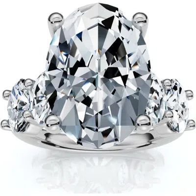 Bliss Diamond Certified 8.50ct Oval Diamond Engagement Ring 14k Gold In Metallic