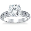 Bliss Diamond Certified 3.84ct Micro Pave Diamond Engagement Ring 14k White Gold Lab Grown In 14k White Gold