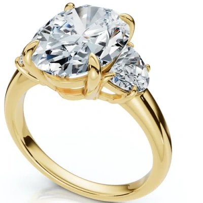 Bliss Diamond Certified Joanna 4 3/4ct Oval & Half Moon Diamond Engagement 14k Gold Lab Grown In White
