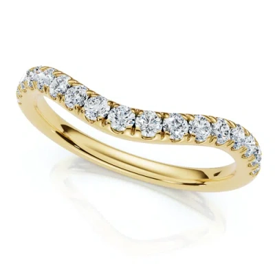 Bliss Diamond Curved Diamond Wedding Ring Enhanced 1/3ct 14k Gold Or Platinum Lab Grown