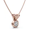 Bliss Diamond Dainty Stackable Solitaire Bezel Diamond Pendant 14k Gold Lab Grown Ef/vs