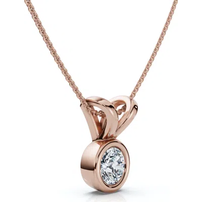 Bliss Diamond Dainty Stackable Solitaire Bezel Diamond Pendant 14k Gold Lab Grown Ef/vs