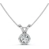 Bliss Diamond Dainty Stackable Solitaire Bezel Diamond Pendant 14k Gold Lab Grown Ef/vs In Gold