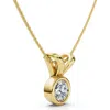Bliss Diamond Dainty Stackable Solitaire Bezel Diamond Pendant 14k Gold Lab Grown Ef/vs