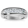 Bliss Diamond Diamond 5-stone Wedding Ring Channel Set 10k Gold Lab Grown In 10k White Gold