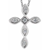 Bliss Diamond Diamond Cross Pendant 14k White Gold Ex3 Lab Grown In 14k White Gold