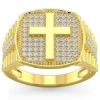 Bliss Diamond Diamond Cross Ring 10k Gold Lab Grown In Gold