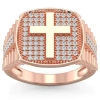 Bliss Diamond Diamond Cross Ring 10k Gold Lab Grown