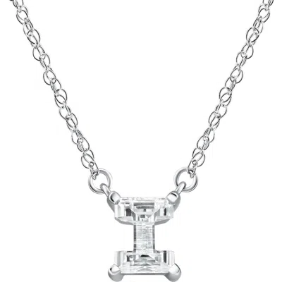 Bliss Diamond Diamond "i" Initial Pendant 18" Necklace 14k Gold Lab Grown In Metallic