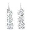 Bliss Diamond Earrings 14k Gold 1/2" Tall Lab In 14k White Gold