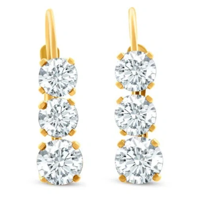 Bliss Diamond Earrings 14k Gold 1/2" Tall Lab In 14k Yellow Gold