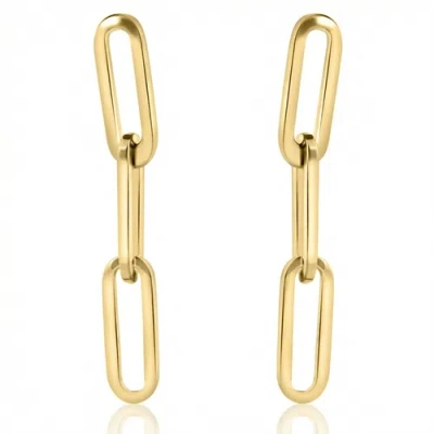 Bliss Diamond Earrings 3/4" Tall In Gold