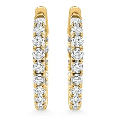Bliss Diamond Earrings Lab Grown 1" Tall In Gold
